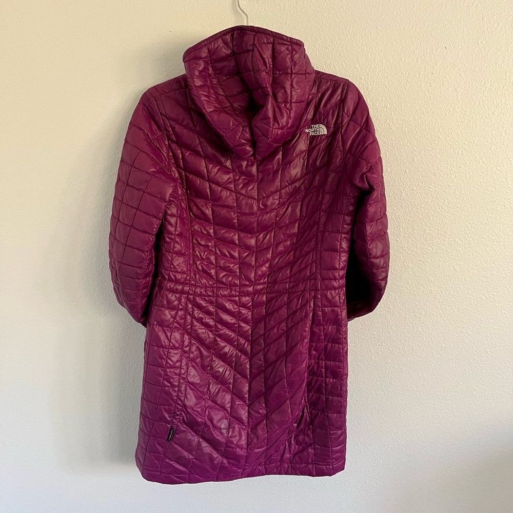 Plum Long Northface Puffer Coat